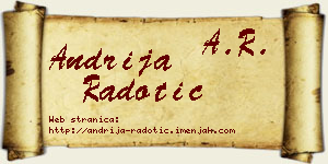 Andrija Radotić vizit kartica